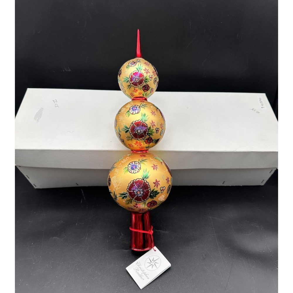 1999 CHRISTOPHER RADKO HOLIDAY BLOSSOM FINIAL‎ 99-154-0 14" YELLOW & RED FLOWERS